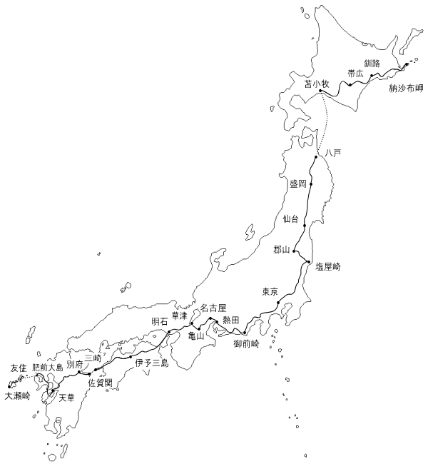 予定コースの地図