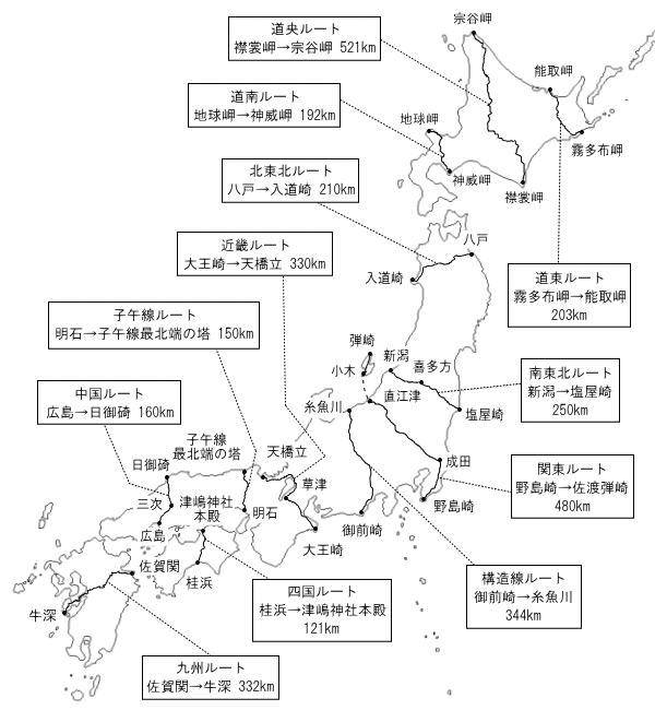 予定コースの地図